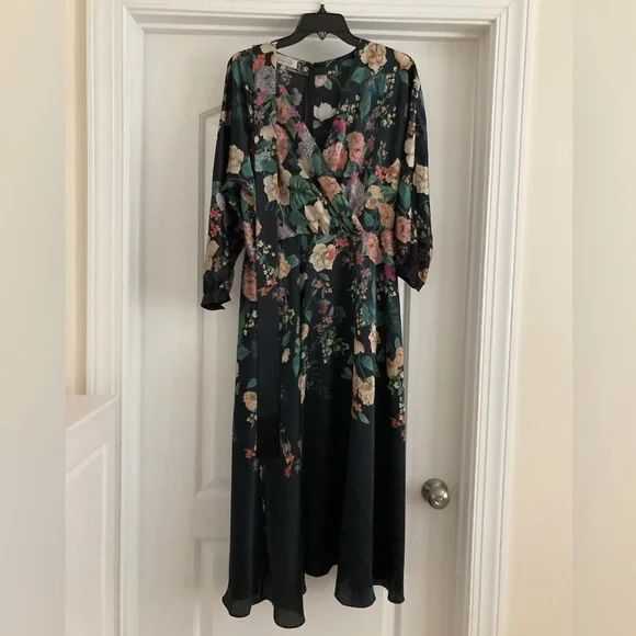 Teri Jon Floral Maxi Dress with Sleeves Size 10 - Picture 6 of 8
